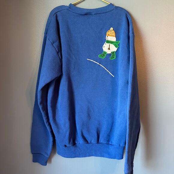 Vintage applique snowman applique sweatshirt - Picture 3 of 4